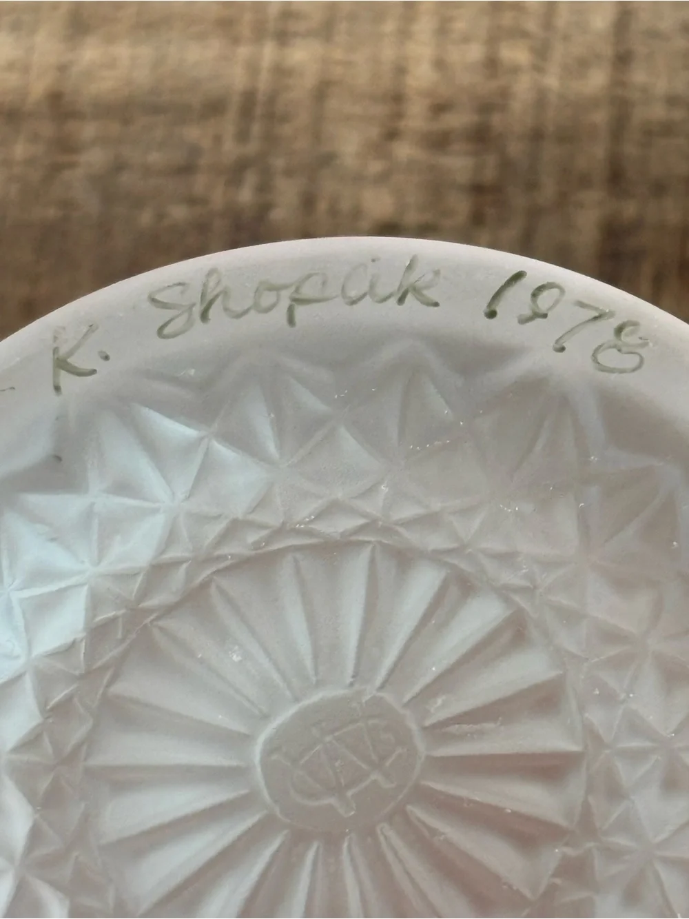 Vtg Westmoreland Frosted Satin Glass Old Quilt Candy Dish Hand Painted Flowers